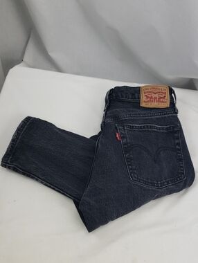 Levi's button fly 501S skinny jeans black 25x28